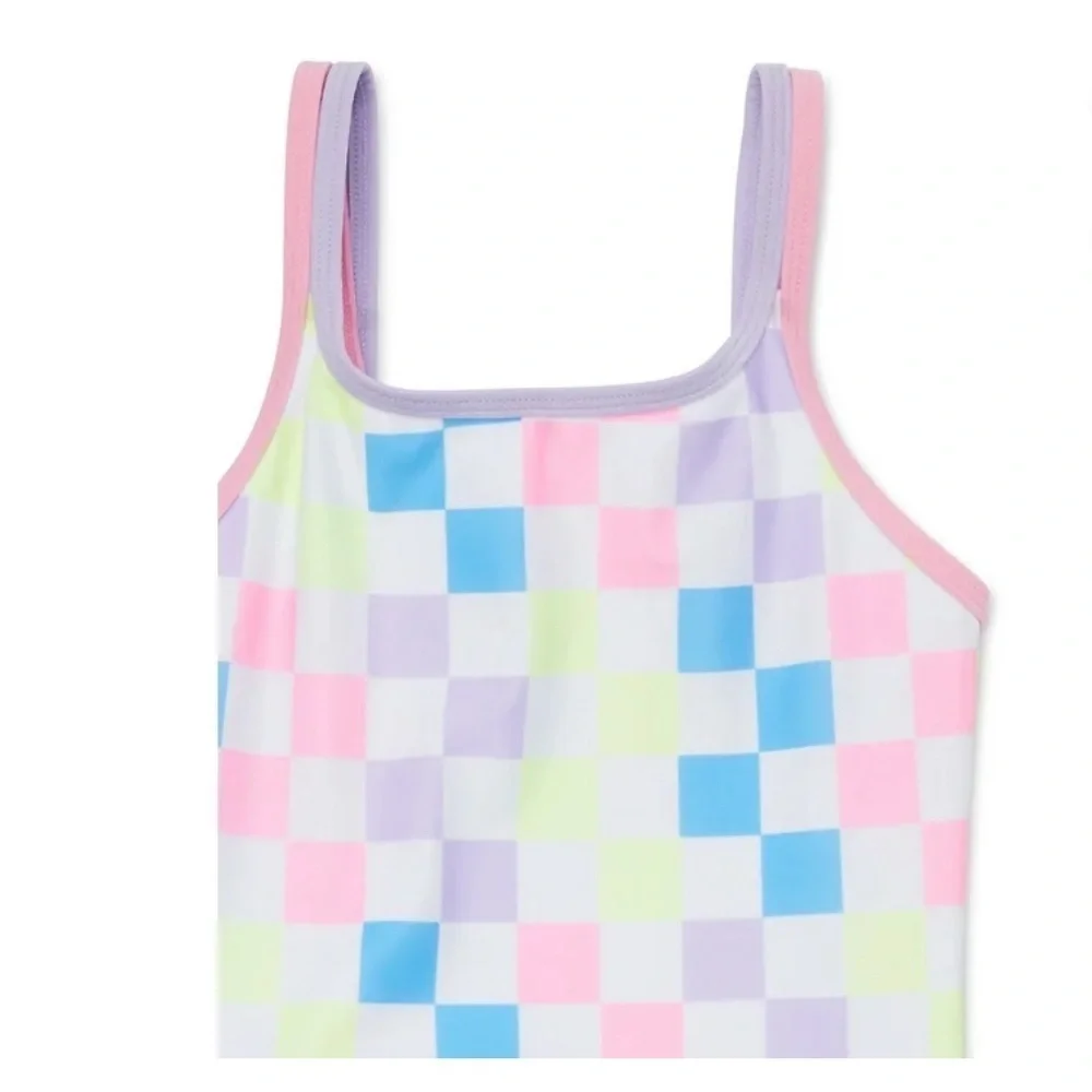 New Wonder Nation Girls' Strappy Tankini Swimsuit UPF 50 2-Piece Size XL 14-16